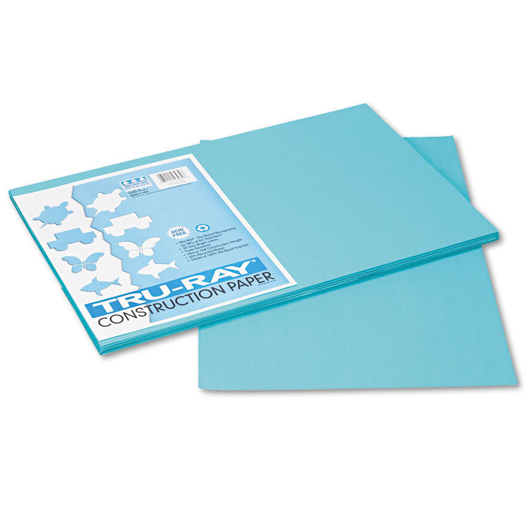 Pacon® Tru-Ray Construction Paper, 76 lb Text Weight, 12 x 18, Turquoise, 50/Pack (PAC103039)