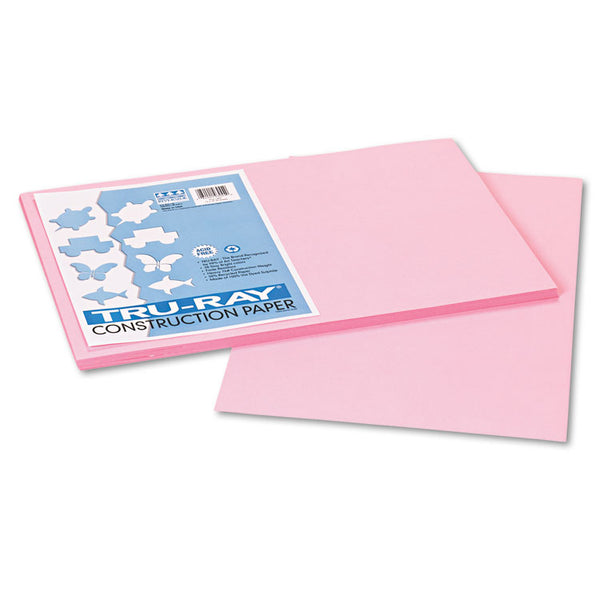 Pacon® Tru-Ray Construction Paper, 76 lb Text Weight, 12 x 18, Pink, 50/Pack (PAC103044) Pack of 50