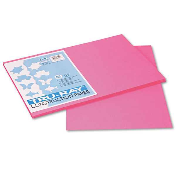 Pacon® Tru-Ray Construction Paper, 76 lb Text Weight, 12 x 18, Shocking Pink, 50/Pack (PAC103045) Pack of 50