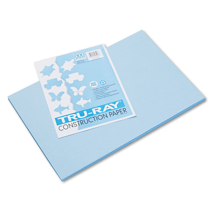 Pacon® Tru-Ray Construction Paper, 76 lb Text Weight, 12 x 18, Sky Blue, 50/Pack (PAC103048)