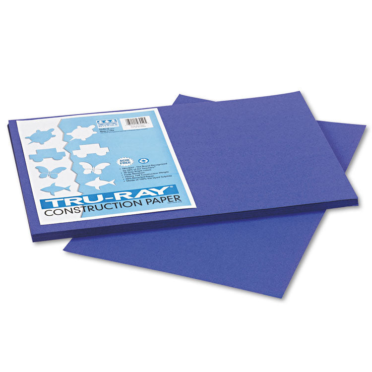 Pacon® Tru-Ray Construction Paper, 76 lb Text Weight, 12 x 18, Royal Blue, 50/Pack (PAC103049) Pack of 50