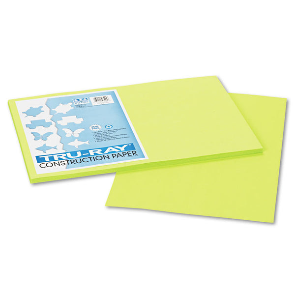 Pacon® Tru-Ray Construction Paper, 76 lb Text Weight, 12 x 18, Brilliant Lime, 50/Pack (PAC103425) Pack of 50