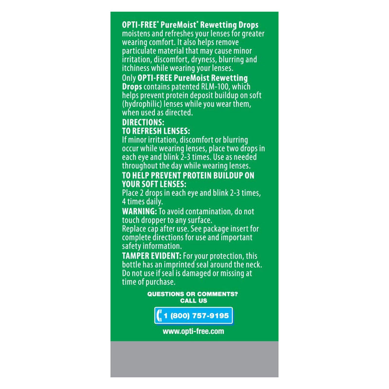 Opti-Free® Pure Moist® Contact Lens Solution 0.4 oz. Solution (798866_EA) 1/EA