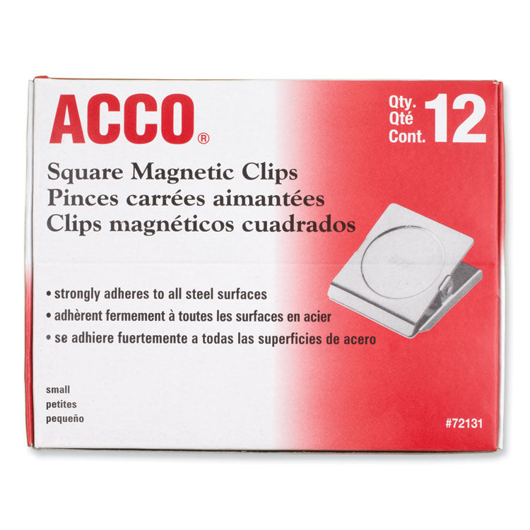 ACCO Magnetic Clips, 0.88" Jaw Capacity, Silver, 12/Pack (ACC72131)