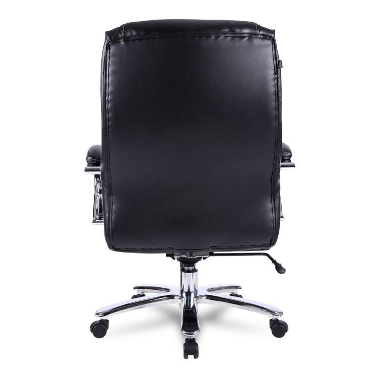 Alera® Alera Maxxis Series Big/Tall Bonded Leather Chair, Supports 500 lb, 21.42" to 25" Seat Height, Black Seat/Back, Chrome Base (ALEMS4419)