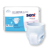 Seni® Active Super Unisex Adult Absorbent Underwear Pull On with Tear Away Seams X-Large Disposable Moderate Absorbency (1163845_CS) 56/CS