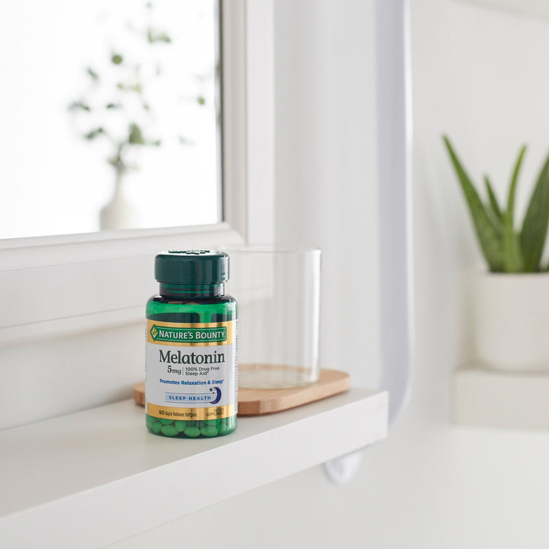 Nature's Bounty® Natural Sleep Aid 90 per Bottle Softgels 5 mg Strength (766613_BT) 1/BT