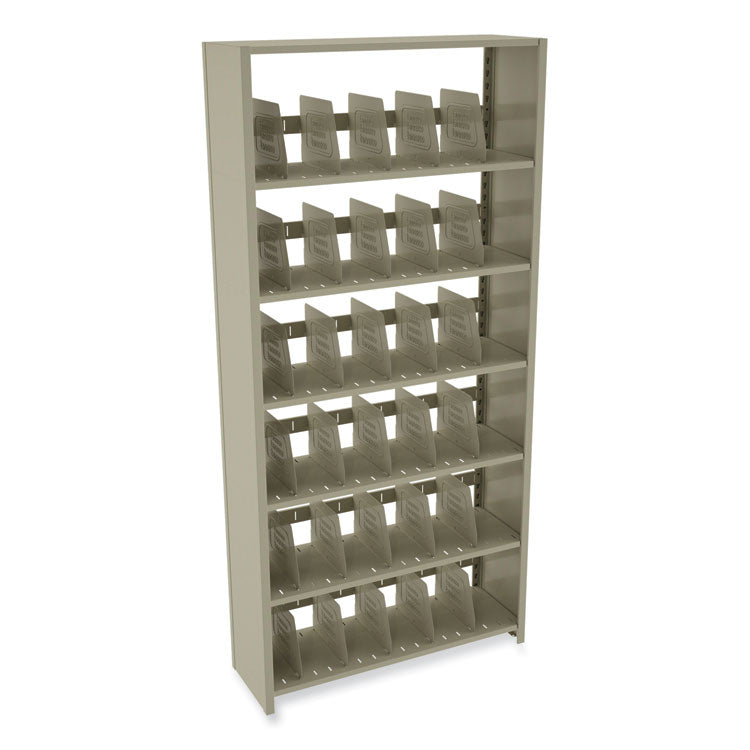 Tennsco Snap-Together Steel Six-Shelf Closed Starter Set, 36w x 12d x 76h, Sand (TNN1276PCSD)