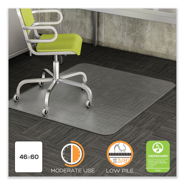 deflecto® DuraMat Moderate Use Chair Mat, Low Pile Carpet, Roll, 46 x 60, Rectangle, Clear (DEFCM13443FCOM)