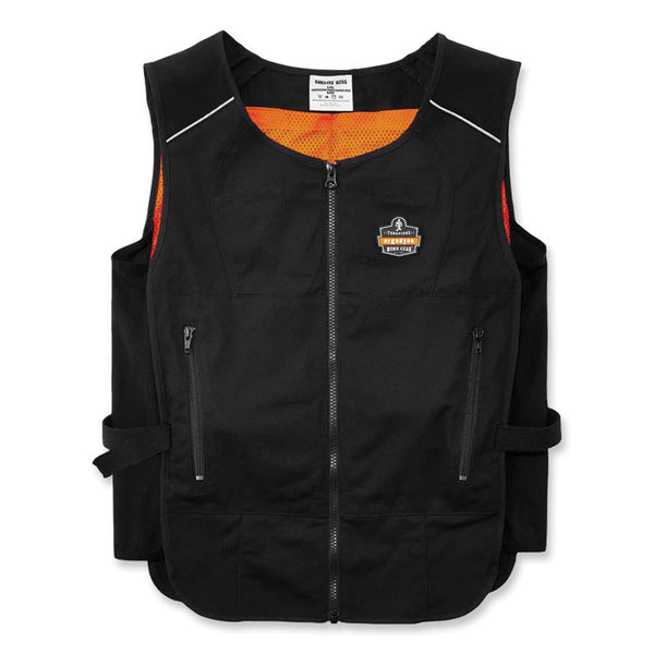 ergodyne® Chill-Its 6255 Lightweight Phase Change Cooling Vest, Cotton/Polyester, Small/Medium, Black, Ships in 1-3 Business Days (EGO12123) Each