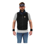 ergodyne® Chill-Its 6255 Lightweight Phase Change Cooling Vest, Cotton/Polyester, Small/Medium, Black, Ships in 1-3 Business Days (EGO12123) Each