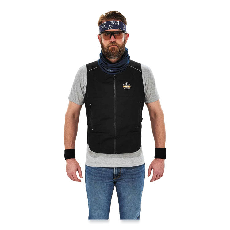 ergodyne® Chill-Its 6255 Lightweight Phase Change Cooling Vest, Cotton/Polyester, Small/Medium, Black, Ships in 1-3 Business Days (EGO12123) Each