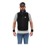 ergodyne® Chill-Its 6255 Lightweight Phase Change Cooling Vest, Cotton/Polyester, Large/X-Large, Black, Ships in 1-3 Business Days (EGO12125) Each