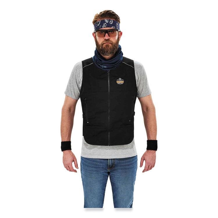ergodyne® Chill-Its 6255 Lightweight Phase Change Cooling Vest, Cotton/Polyester, Large/X-Large, Black, Ships in 1-3 Business Days (EGO12125) Each