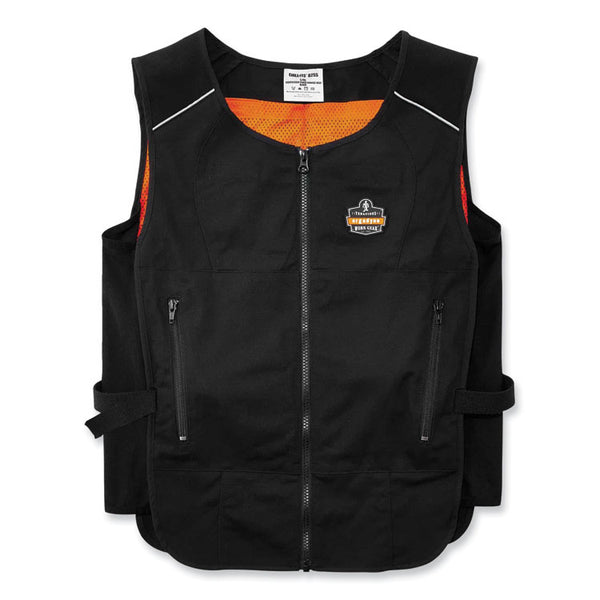 ergodyne® Chill-Its 6260 Lightweight Phase Change Cooling Vest w/ Packs, Cotton/Polyester, Small/Med, Black, Ships in 1-3 Business Days (EGO12133) Each