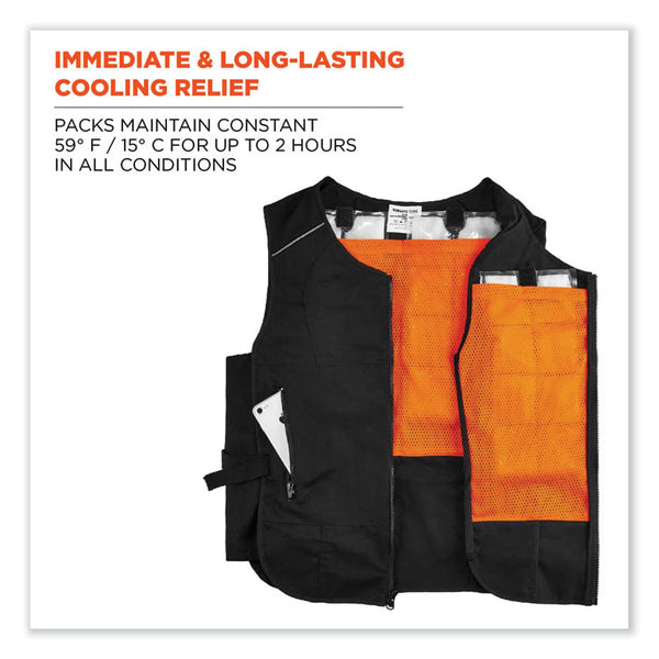 ergodyne® Chill-Its 6260 Lightweight Phase Change Cooling Vest w/ Packs, Cotton/Polyester, Small/Med, Black, Ships in 1-3 Business Days (EGO12133) Each