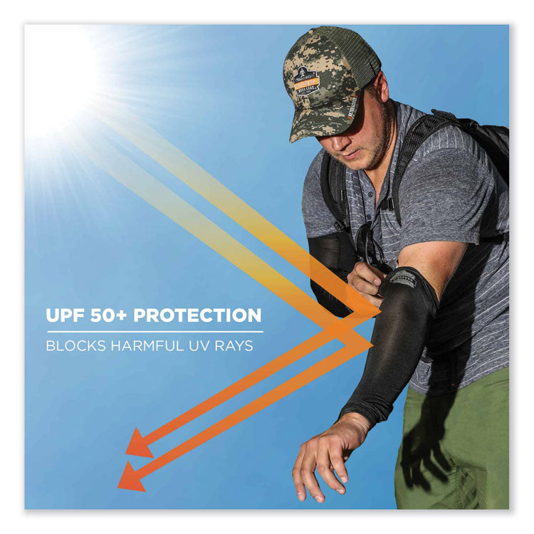 ergodyne® Chill-Its 6690 Performance Knit Cooling Arm Sleeve, Polyester/Spandex, Medium, Blue, 2 Sleeves, Ships in 1-3 Business Days (EGO12183) Each