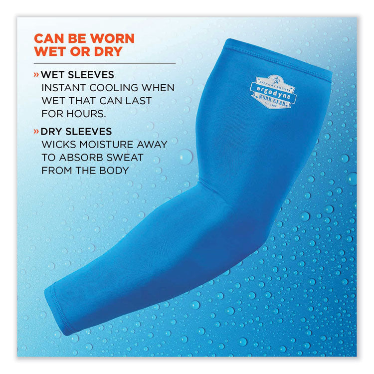 ergodyne® Chill-Its 6690 Performance Knit Cooling Arm Sleeve, Polyester/Spandex, X-Large, Blue, 2 Sleeves, Ships in 1-3 Business Days (EGO12185) Each