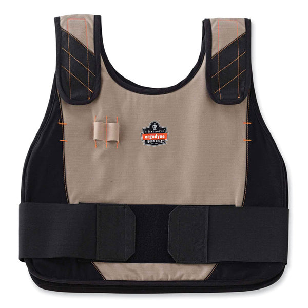 ergodyne® Chill-Its 6215 Premium FR Phase Change Cooling Vest w/ Packs, Modacrylic Cotton, Small/Med, Khaki, Ships in 1-3 Business Days (EGO12200) Each