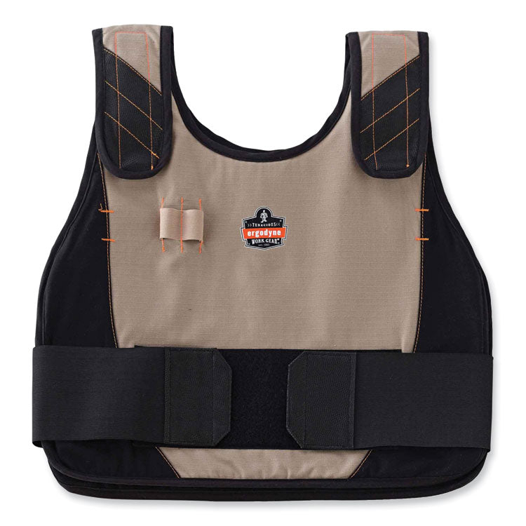 ergodyne® Chill-Its 6215 Premium FR Phase Change Cooling Vest w/ Packs, Modacrylic Cotton, Large/XL, Khaki, Ships in 1-3 Business Days (EGO12210) Each