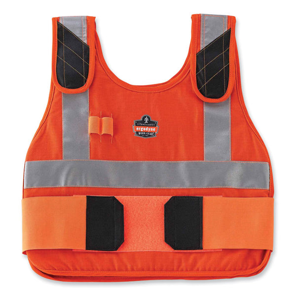 ergodyne® Chill-Its 6215 Premium FR Phase Change Cooling Vest w/Packs, Modacrylic Cotton, Small/Med, Orange, Ships in 1-3 Business Days (EGO12220) Each