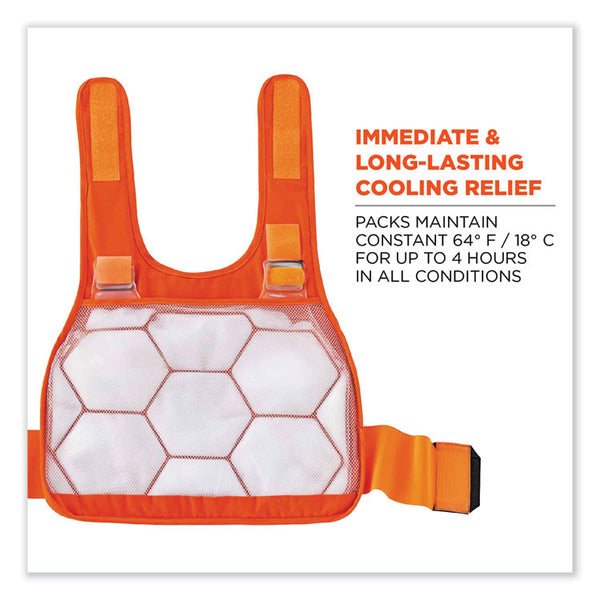 ergodyne® Chill-Its 6215 Premium FR Phase Change Cooling Vest w/Packs, Modacrylic Cotton, Small/Med, Orange, Ships in 1-3 Business Days (EGO12220) Each