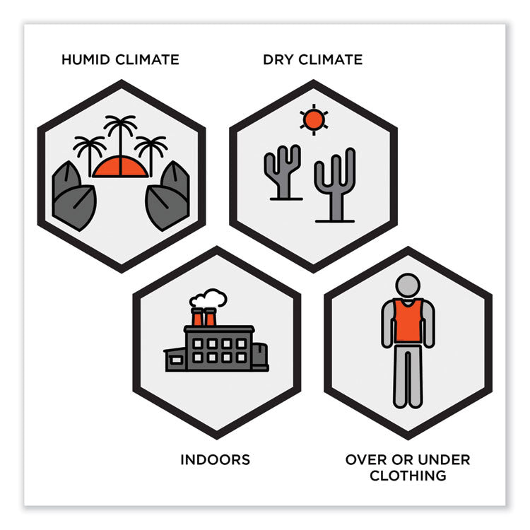 ergodyne® Chill-Its 6215 Premium FR Phase Change Cooling Vest w/Packs, Modacrylic Cotton, Large/XL, Orange, Ships in 1-3 Business Days (EGO12221) Each