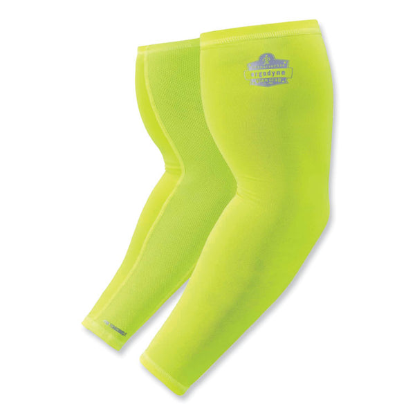 ergodyne® Chill-Its 6690 Performance Knit Cooling Arm Sleeve, Polyester/Spandex, X-Large, Lime, 2 Sleeves, Ships in 1-3 Business Days (EGO12285) Each