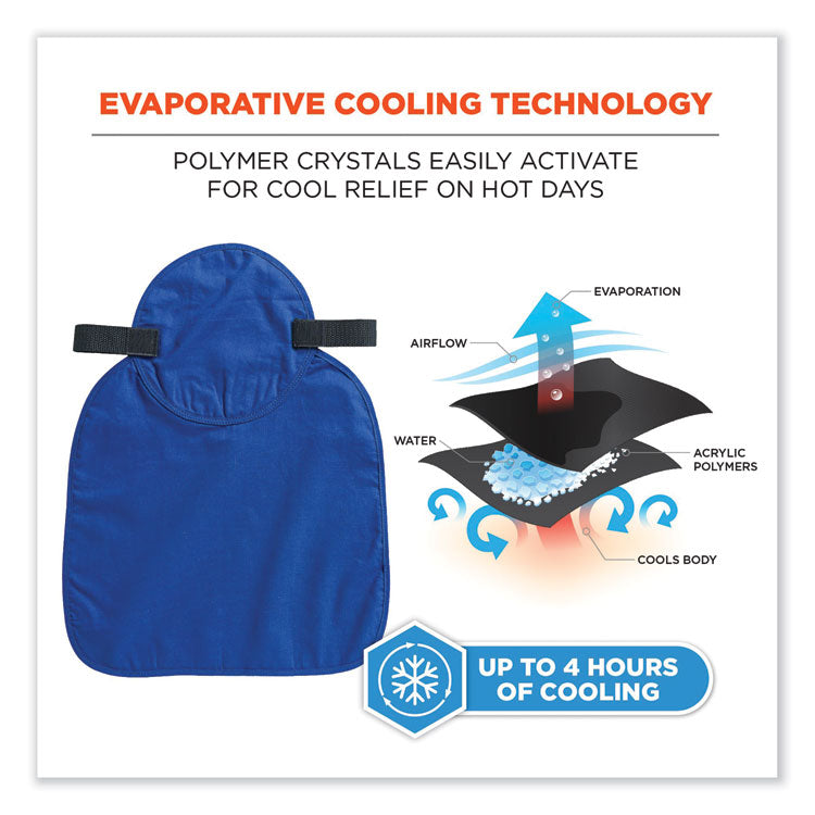 ergodyne® Chill-Its 6717 Cooling Hard Hat Pad and Neck Shade - Polymers, 12.5 x 9.75, Blue, Ships in 1-3 Business Days (EGO12336) Each