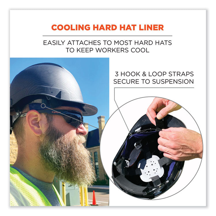 ergodyne® Chill-Its 6716 Cooling Hard Hat Liner - Polymers, 13.25 x 1.88, Blue, Ships in 1-3 Business Days (EGO12338) Each
