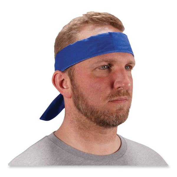 ergodyne® Chill-Its 6702 Cooling Embedded Polymers Tie Bandana, One Size Fits Most, Solid Blue, Ships in 1-3 Business Days (EGO12399) Each