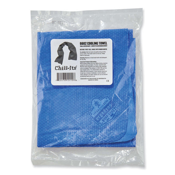 ergodyne® Chill-Its 6602 Evaporative PVA Cooling Towel, 29.5 x 13, One Size Fits Most, PVA, Blue, 50/Pack, Ships in 1-3 Business Days (EGO12410) Each