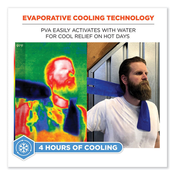 ergodyne® Chill-Its 6603 Evaporative PVA Cooling Band, 29.5 x 4, One Size Fits Most, PVA, Blue, Ships in 1-3 Business Days (EGO12418) Each