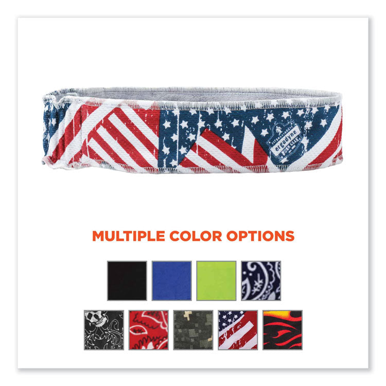 ergodyne® Chill-Its 6605 High-Performance Cotton Terry Cloth Sweatband, One Size, Stars and Stripes, Ships in 1-3 Business Days (EGO12421) Each