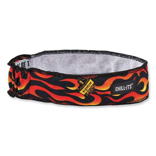 ergodyne® Chill-Its 6605 High-Performance Terry Cloth Sweatband, Cotton Terry Cloth, One Size, Flames, Ships in 1-3 Business Days (EGO12429) Each