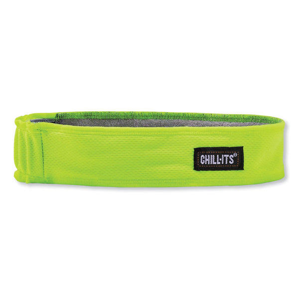ergodyne® Chill-Its 6605 High-Perform Terry Cloth Sweatband, Cotton Terry Cloth, One Size Fits Most, Lime, Ships in 1-3 Business Days (EGO12431) Each