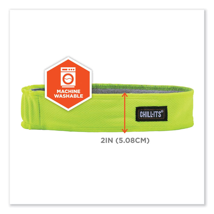ergodyne® Chill-Its 6605 High-Perform Terry Cloth Sweatband, Cotton Terry Cloth, One Size Fits Most, Lime, Ships in 1-3 Business Days (EGO12431) Each