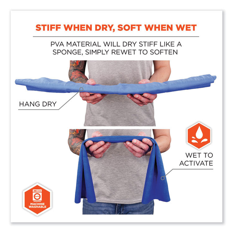 ergodyne® Chill-Its 6602 Evaporative PVA Cooling Towel, 29.5 x 13, One Size Fits Most, PVA, Gray, Ships in 1-3 Business Days (EGO12438) Each