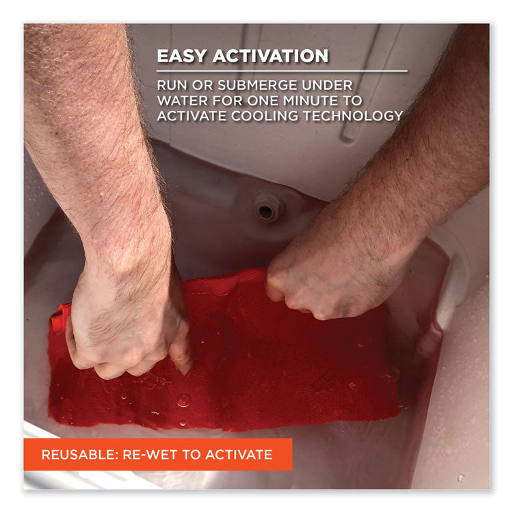 ergodyne® Chill-Its 6602 Evaporative PVA Cooling Towel, 29.5 x 13, One Size Fits Most, PVA, Orange, Ships in 1-3 Business Days (EGO12441) Each