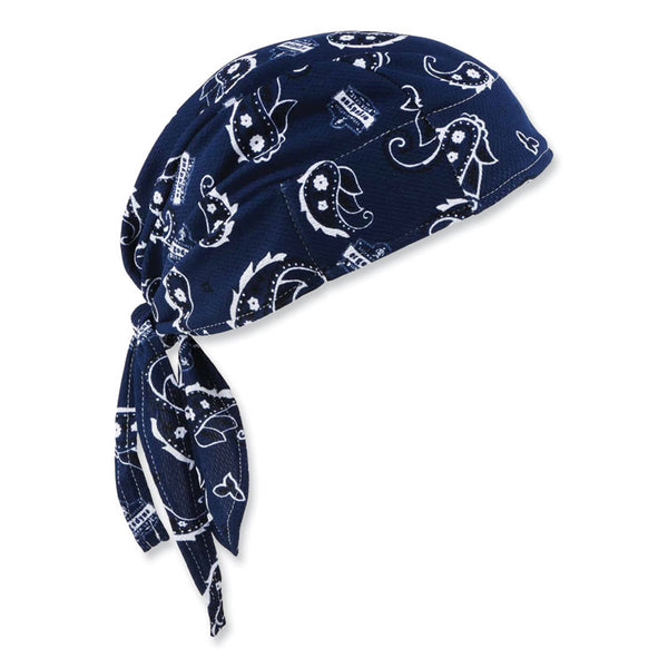 ergodyne® Chill-Its 6615 High-Performance Bandana Doo Rag w/Terry Cloth Sweatband, One Size, Navy Western (EGO12480) Each