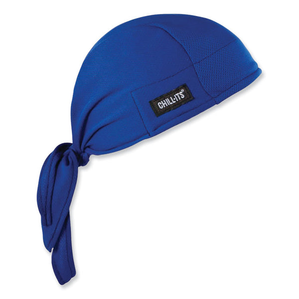 ergodyne® Chill-Its 6615 High-Perform Bandana Doo Rag with Terry Cloth Sweatband, One Size Fits Most, Blue, Ships in 1-3 Business Days (EGO12481) Each