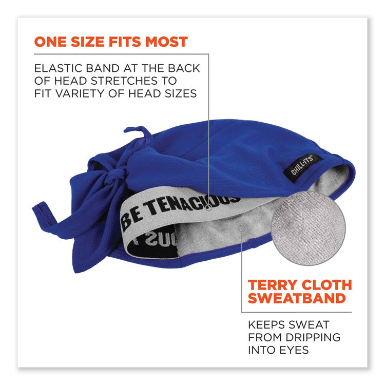 Chill-Its 6615 High-Perform Bandana Doo Rag with Terry Cloth Sweatband, One Size Fits Most, Blue, Ships in 1-3 Business Days Chill-Its 6615 High-Perform Bandana Doo Rag with Terry Cloth Sweatband, One Size Fits Most, Blue, Ships in 1-3 Business Days