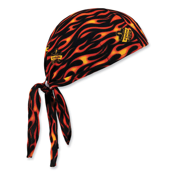 ergodyne® Chill-Its 6615 High-Performance Bandana Doo Rag with Terry Cloth Sweatband, One Size, Flames, Ships in 1-3 Business Days (EGO12485) Each