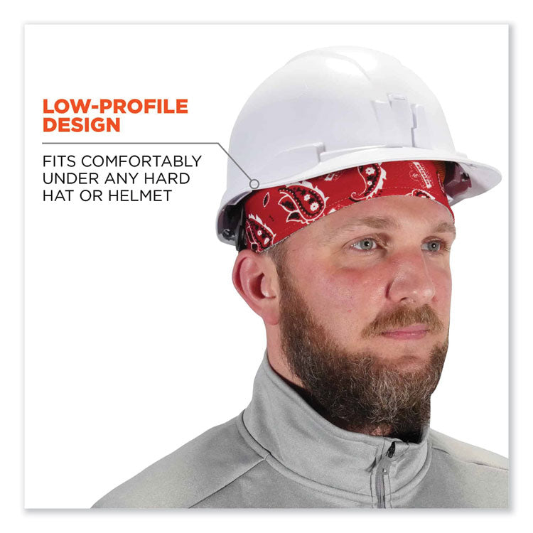 ergodyne® Chill-Its 6630 High-Performance Terry Cloth Skull Cap, Polyester, One Size Fits Most, Red Western, Ships in 1-3 Business Days (EGO12508) Each