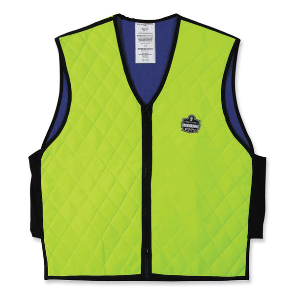ergodyne® Chill-Its 6665 Embedded Polymer Cooling Vest with Zipper, Nylon/Polymer, Medium, Lime, Ships in 1-3 Business Days (EGO12533) Each