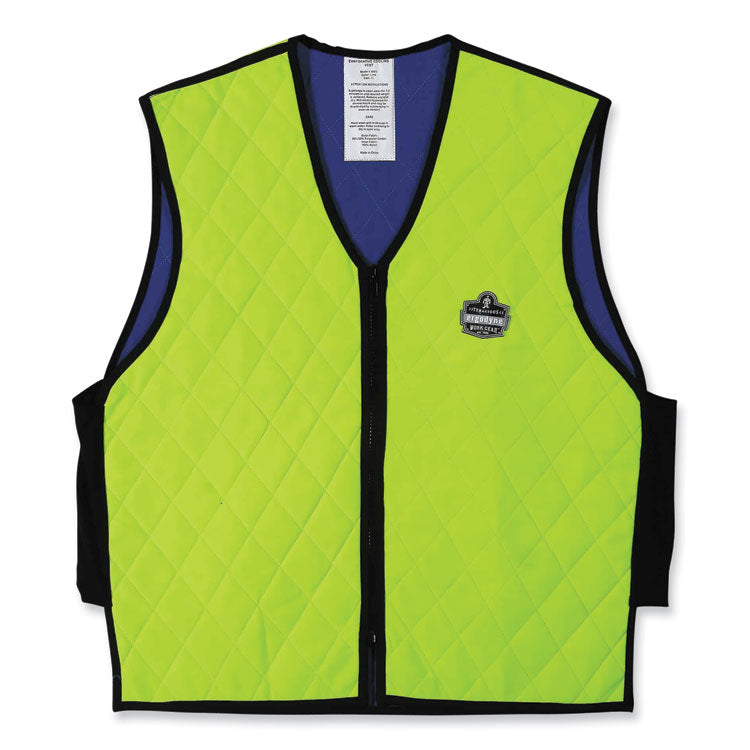 ergodyne® Chill-Its 6665 Embedded Polymer Cooling Vest with Zipper, Nylon/Polymer, Medium, Lime, Ships in 1-3 Business Days (EGO12533) Each