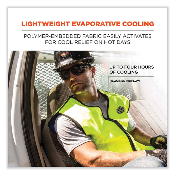 ergodyne® Chill-Its 6665 Embedded Polymer Cooling Vest with Zipper, Nylon/Polymer, Medium, Lime, Ships in 1-3 Business Days (EGO12533) Each