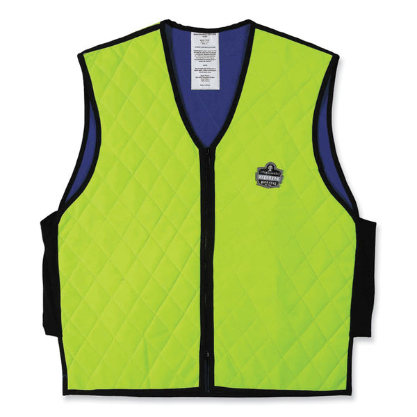 ergodyne® Chill-Its 6665 Embedded Polymer Cooling Vest with Zipper, Nylon/Polymer, 3X-Large, Lime, Ships in 1-3 Business Days (EGO12537) Each
