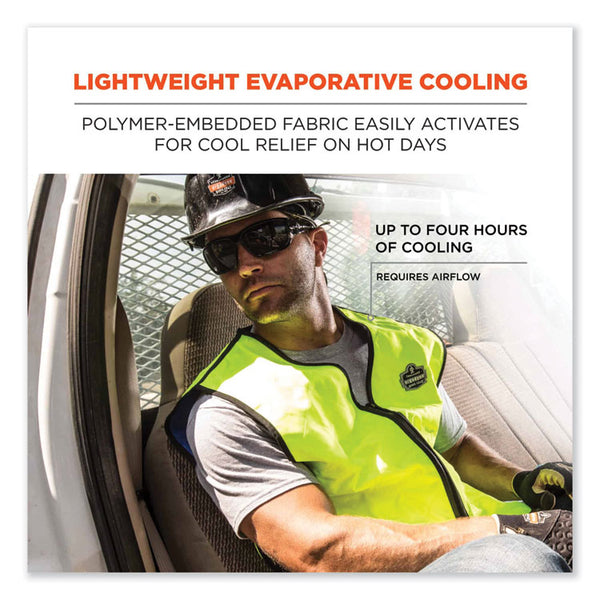 ergodyne® Chill-Its 6665 Embedded Polymer Cooling Vest with Zipper, Nylon/Polymer, 3X-Large, Lime, Ships in 1-3 Business Days (EGO12537) Each