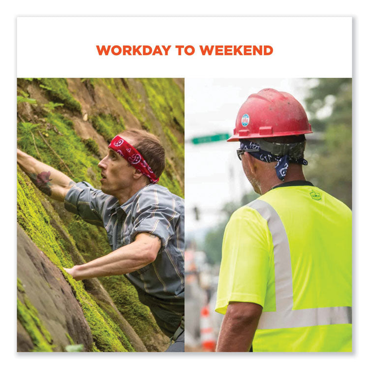 ergodyne® Chill-Its 6700CT Cooling Bandana PVA Tie Headband, One Size Fits Most, Red Western, Ships in 1-3 Business Days (EGO12563) Each